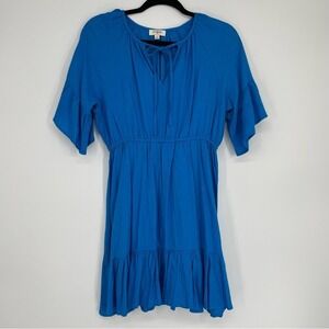 Umgee‎ Ocean Blue Linen Blend Mini Dress Size S